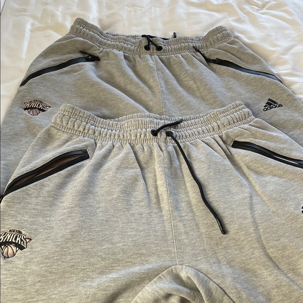 2 pairs Adidas Knicks Gray Sweatpants